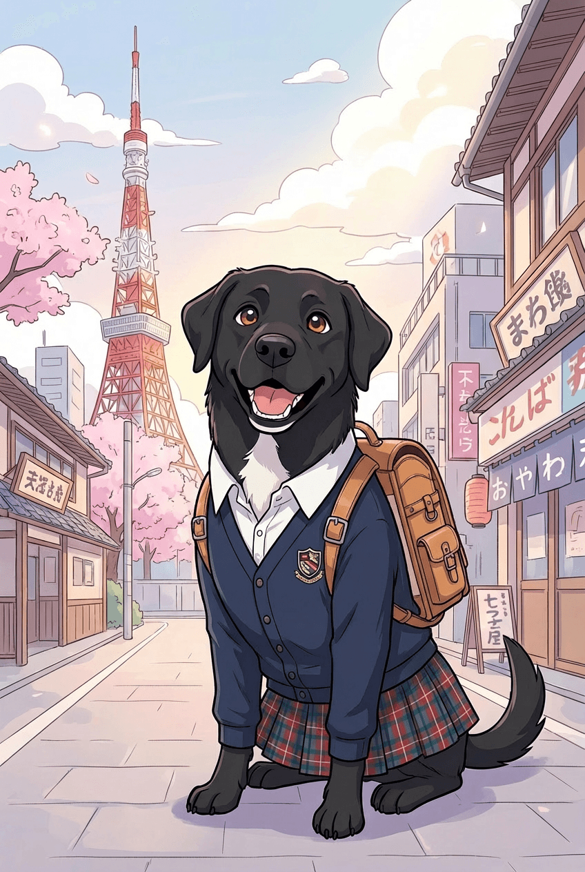 Jojo dressed as a preppy student